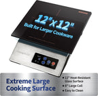 ChangBERT 1800W Commercial Grade Induction Cooktop, NSF Certified Portable Large 8" Heating Coil, 12" Heat Resistant Cooking Surface Premium Stainless Steel Pro Chef Professional Burner Hot Plate