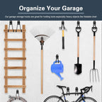 2 PCS Garage Storage Utility Hooks, Heavy Duty Metal Wall Mount Hooks, Wave Hook Garage Garden Tool Organizer, Fit for Cord, Badminton Rackets, Hoses, Bikes, Tools (Black)