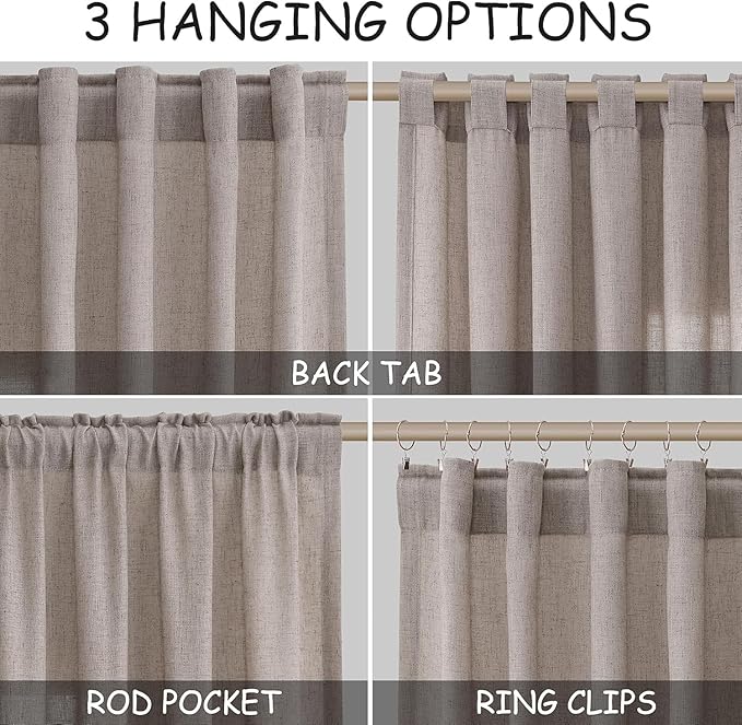 Nanspring Brownish Grey Linen Curtains - Image 2
