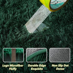 Fluffy Green Rug for Bedroom 3x5 - Soft Plush Bedside Carpet Decor