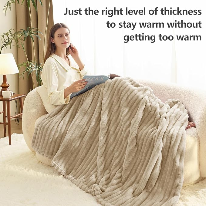 IMEET Linen Ribbed Twin Blanket - Image 3