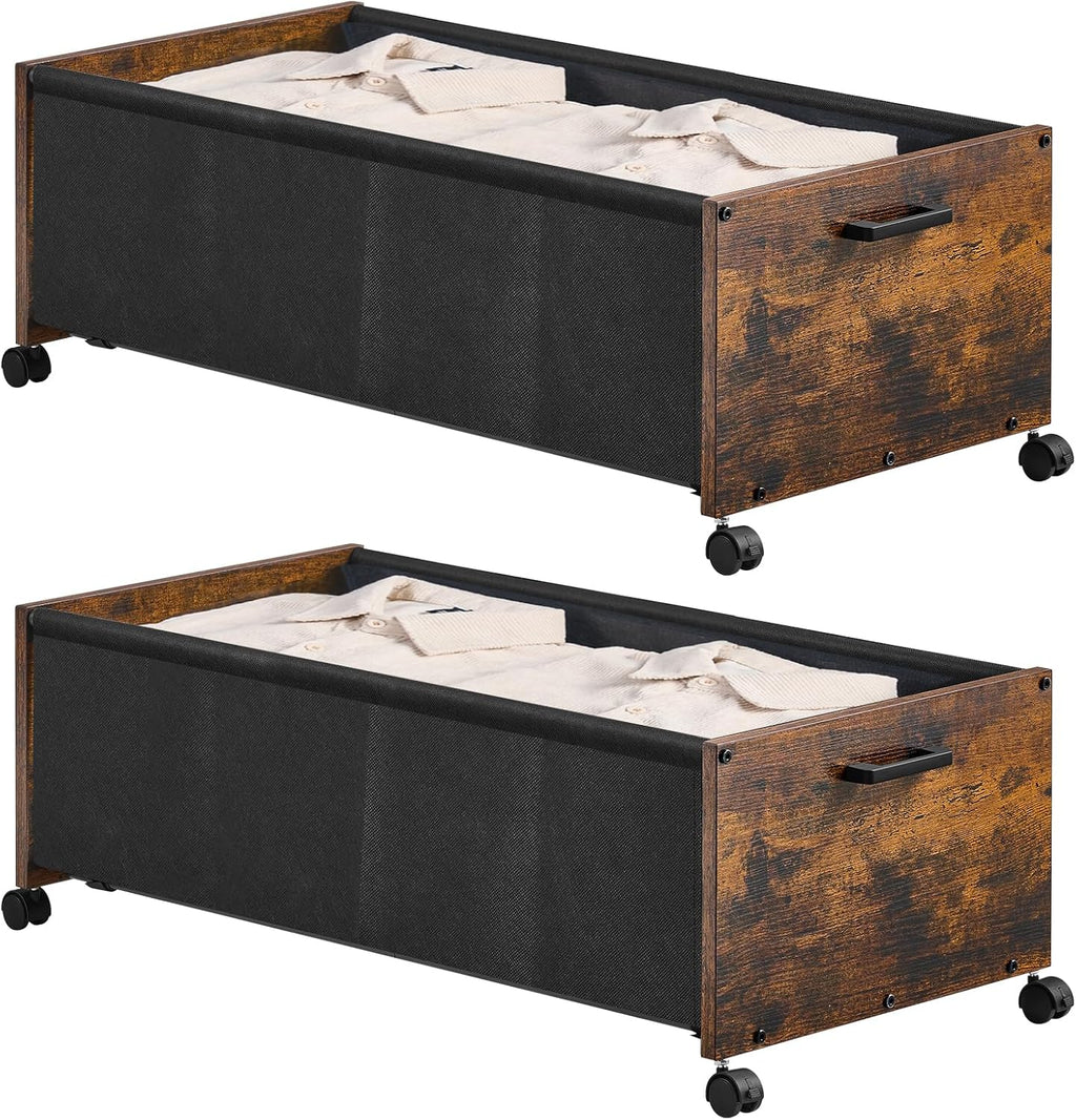 Under Bed Storage with Wheels, Space Saving, Tall Size 90L
