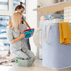 Lifewit 80L Large Laundry Baskets, Laundry Hampers Bags, 2 Pack, Grey&Blue