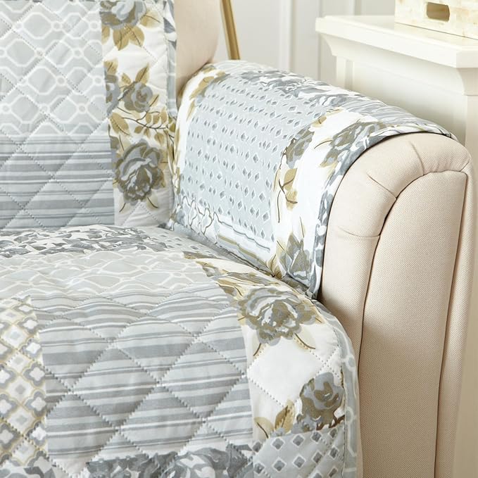 Great Bay Home Reversible Patchwork Recliner Cover - Image 4