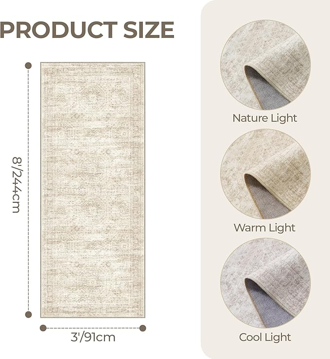 3x8 Runner Rug Non Slip Washable - Image 2