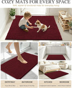 Smiry Thick Bathroom Rugs 24x16, Extra Soft Absorbent Chenille Bath Mat