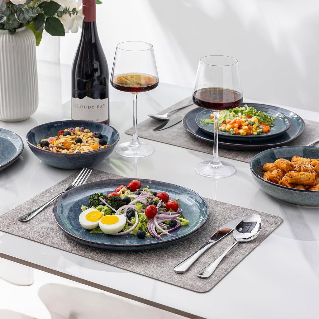 AmorArc Ceramic Dinnerware Sets for 6, 18Pcs Plates and Bowls Sets Dishes