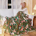 MSGKV Boho Throw Blanket for Couch 50"x60" Butterfly Floral 100% Cotton Blanket - Image 7