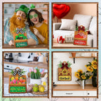 GlikCeil 37 Pcs Interchangeable Seasonal Decor Farmhouse Breadboard