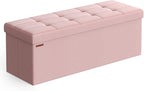 SONGMICS 43.3 Inches Folding Storage Ottoman Bench, Load 660 lb