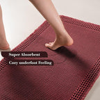 RESARE Waffle Bath Mat for Bathroom, Super Absorbent Bathroom Rugs Non Slip - Image 3