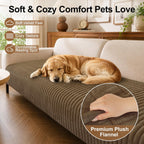 Smiry Couch Covers for Dogs, Non Slip Plush Washable Sofa Cover for Pets