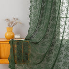 YJ YANJUN Vintage Lace Curtains 72 Inches Long-Victorian Floral Pattern Dark by YJYANJUN