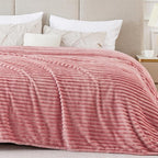 BEDELITE Fleece Blanket King Size – 3D Ribbed Jacquard Soft and Warm Decorative by BEDELITE