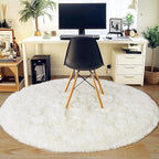 4'x4' Cream Round Rugs for Girls Bedroom, Ultra Soft Fluffy Circle Rug for Kids - Image 7