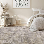 Nakagishi 7x9 Area Rugs Living Room: Washable Abstract Large Neutral Soft Rug - Image 5