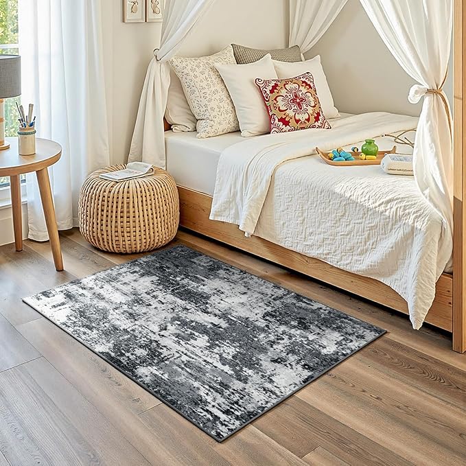 Washable Area Rugs 3'x5' Non-Slip Modern Abstract Soft - Image 3