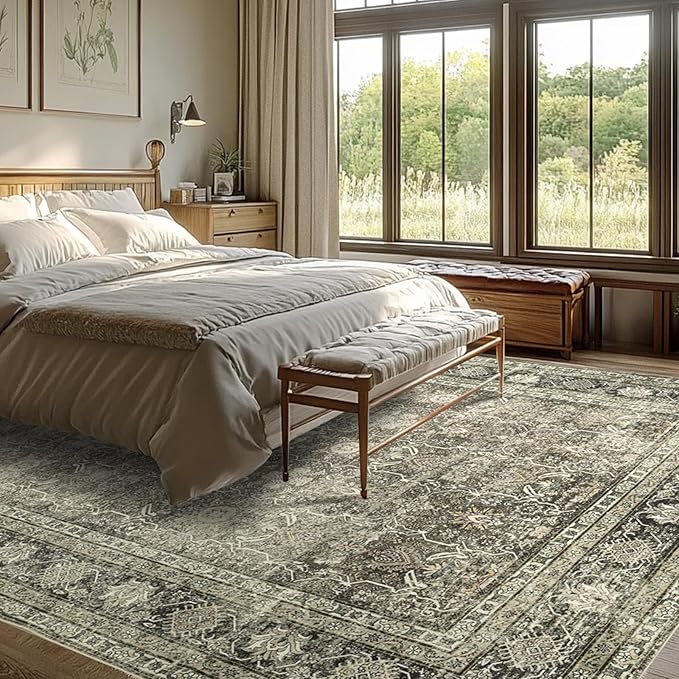 Washable Rugs 8x10 Area Rugs for Living Room- Vintage Rugs for Bedroom - Image 7