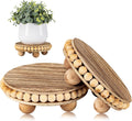 HouseJoy 2pcs Wood Risers for Display, Round Stand for Distressed Decor