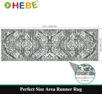 HEBE Hallway Runner Rug 2'x6' Washable Vintage Distressed Area Rugs Non Slip - Image 2