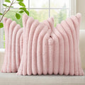 decorUhome Summer Cozy Faux Fur Throw Pillow Covers 16x16 Set of 2 Decorative by decorUhome