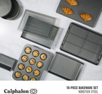 Calphalon Titan 10-Piece Nonstick Bakeware Set, Baking Sheet Set, Steel Core PFA-Free Nonstick Coating, Oven Safe, Includes Sheet Pans, Muffin Pan, Round Cake Pans, Loaf Pan and Cooling Rack - Silver