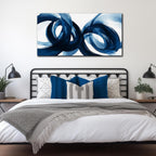 MXUNYZ Blue Abstract Canvas Wall Art Bedroom Modern Minimalist Wall Decor