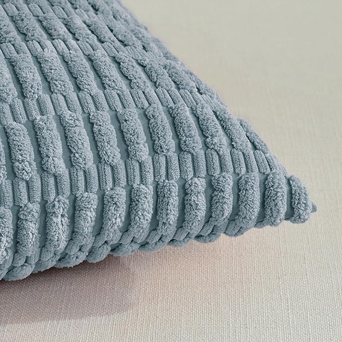 Fancy Homi 4 Packs Boho Light Blue Decorative Throw Pillow Covers 14x24 Inch - Image 4