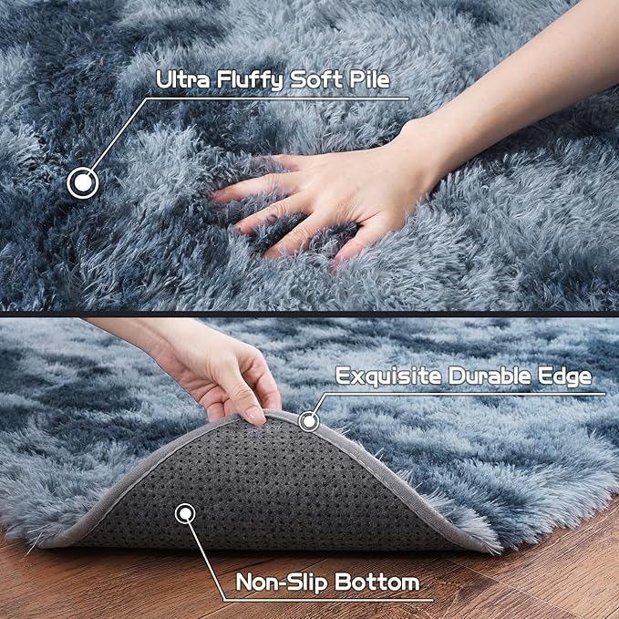 Pionblank 8x10 Rug for Living Room, Fuzzy Plush Large Area Rug, Fluffy Modern - Image 8