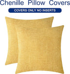 CaliTime Throw Pillow Covers Decorative 24 X 24 Inches Pack of 2 Cozy Chenille - Image 6
