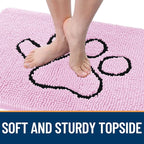 OLANLY Dog Door Mat for Muddy Paws 30x20, Paw Print Design, Absorbs Moisture - Image 4