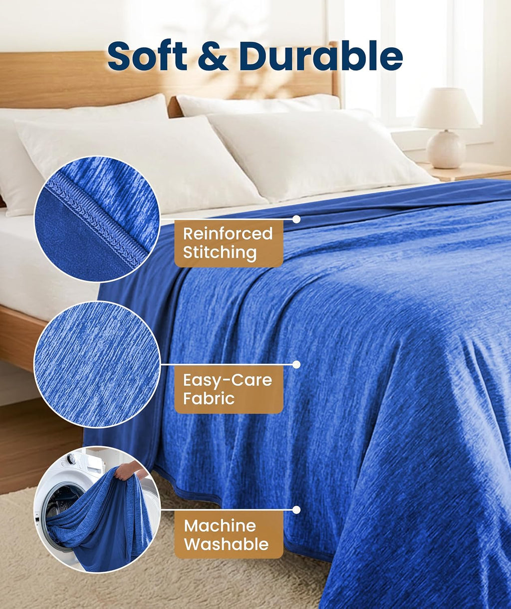 Everlasting Comfort Cooling Blanket for Hot Sleepers - Soft, Lightweight & Breathable Throw Blanket with Easy to Clean Material - Luxury Throws for Hot Flashes & Night Sweats (60"x80")