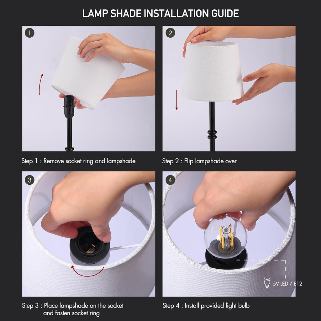 O'Bright Seraph Cordless Rechargeable LED Table Lamp, Black