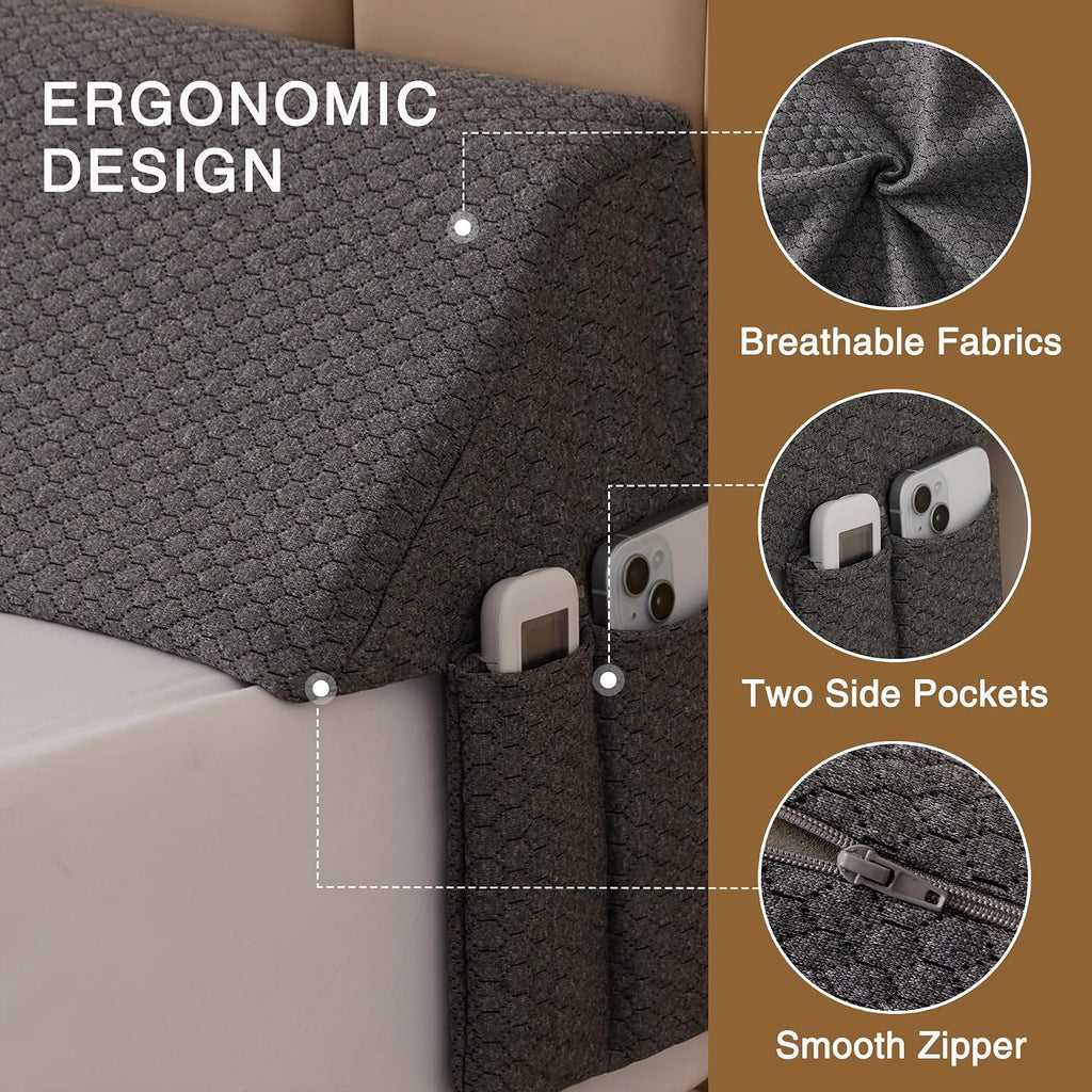 King Bed Wedge Pillow for Headboard, Fill The Gap (0-7")