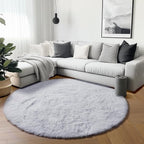 ONASAR White Round Rugs 6ft for Living Room Bedroom, Fluffy Circle Area Rug for - Image 5