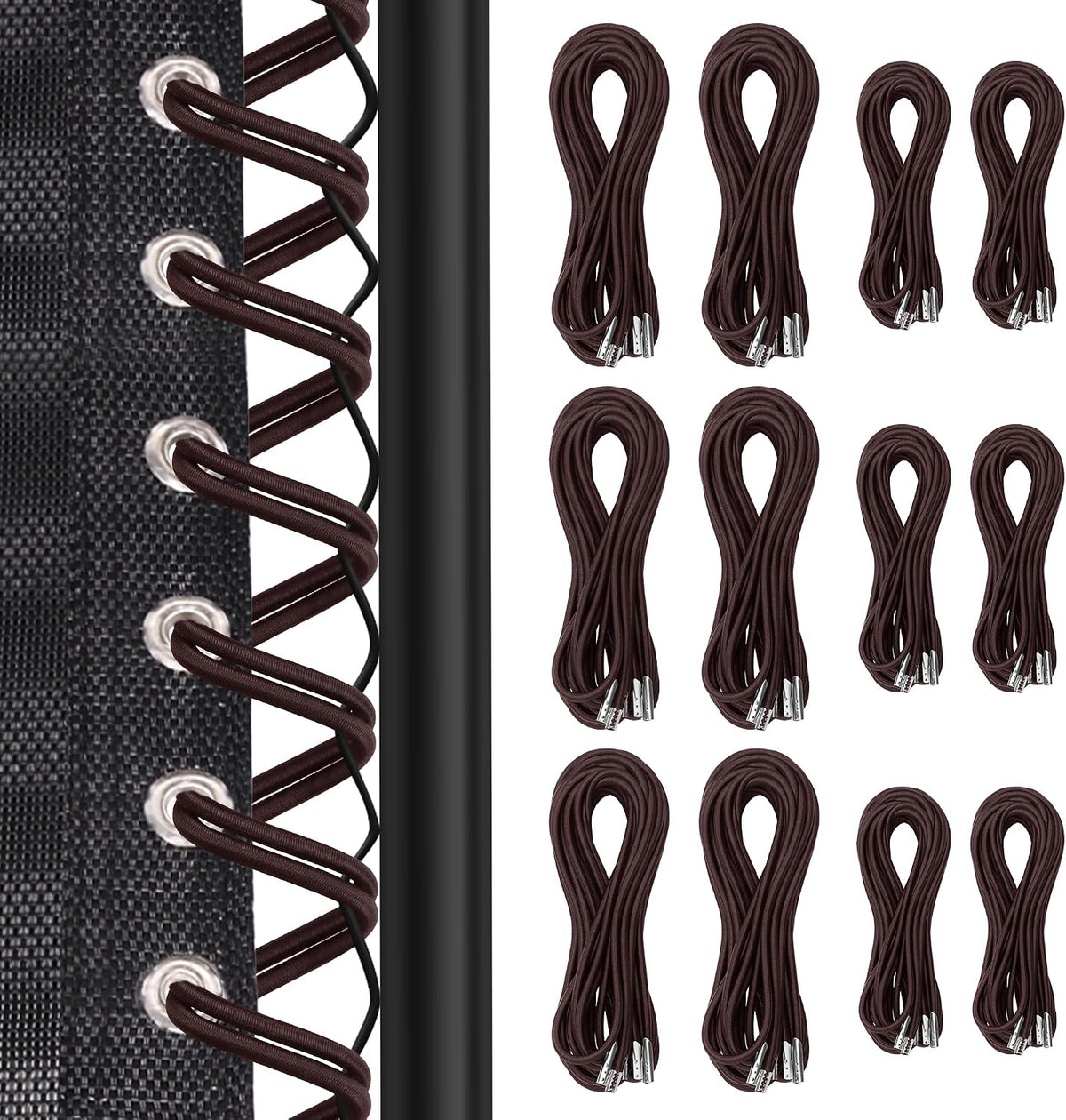 12 Pack Replacement Cord for Zero Gravity Chair, Black