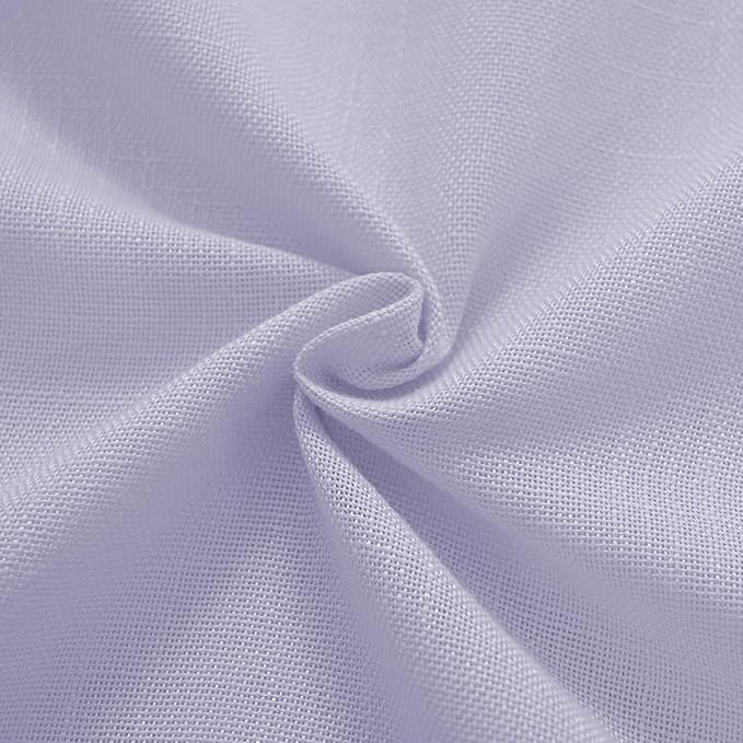 Lavender Semi Sheer Linen Curtains 96 Inches Long 2 Panels Set - Image 6