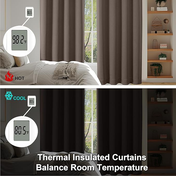 Simplebrand Ava Brown Short Blackout Curtains - Image 6