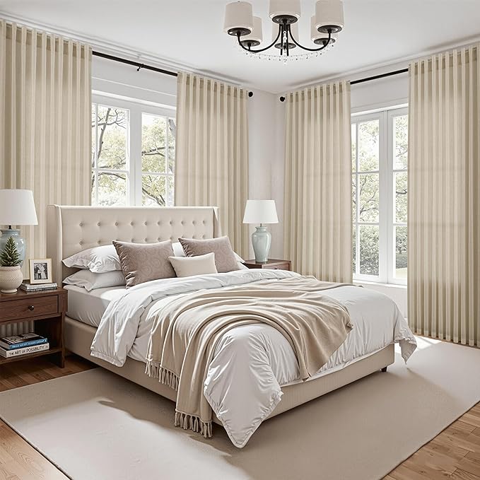Nanspring Eggshell Beige Curtains 102 Inches Long - Image 7