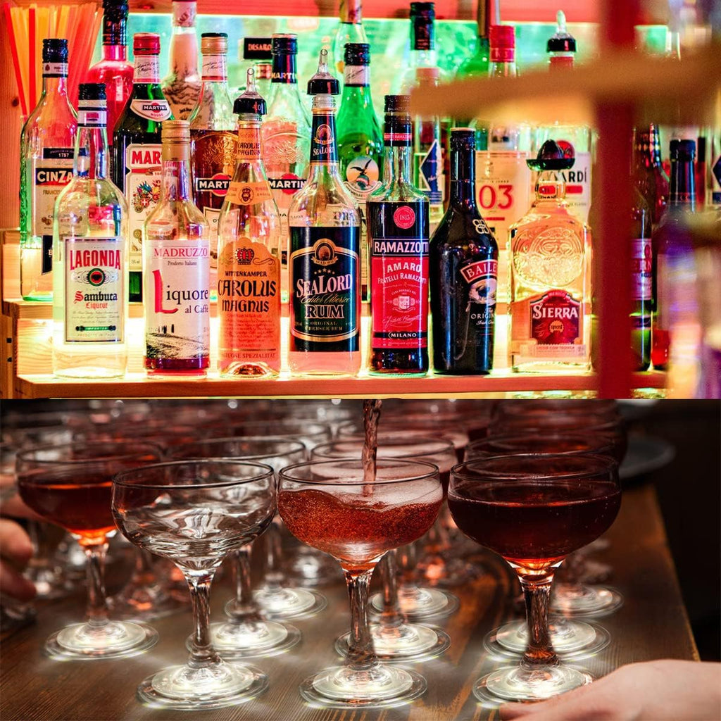 12P LED Coasters for Drinks, Led Bar Coaster for Bottle Liquor Sticker