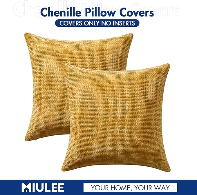 MIULEE Pack of 2 Couch Throw Pillow Covers 18x18 Inch Neutral Gold Modern Boho - Image 7