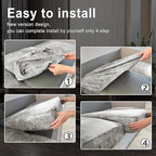 Leather Look Couch Cushion Covers Sofa Seat Slipcovers Sets Couches Furniture - Image 6