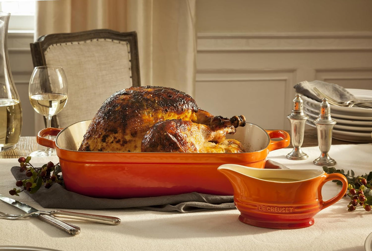 Le Creuset Enameled Cast Iron Rectangular Roaster, 5.25 qt., Flame