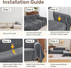 Sectional Couch Covers, 2 Pieces Washable L Shaped Couch Covers Sofa Blanket - Image 7