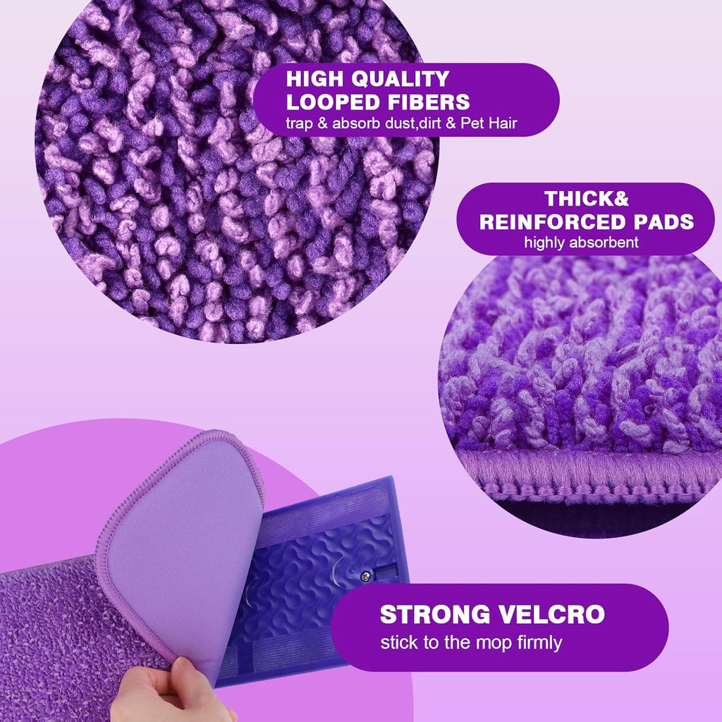 HOMEXCEL Microfiber Mop Pads 8 Pack for Swiffer PowerMop 13"-15" Washable
