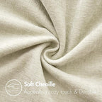 MIULEE Pack of 2 Cream Throw Pillow Covers 16x16 Inch Soft Chenille Pillow - Image 2