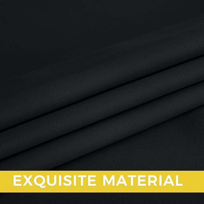 NICETOWN Room Darkening Draperies Curtains Panels, 2 Panels Black W52 x L102 - Image 4