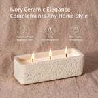 Viyffo 15oz Large Scented Candle - Vanilla Dreamscape, 3 Wick Non Toxic Soy Candles for Women, Matte Ivory White Ceramic Jar Perfect for Luxury Home Fragrance, Elegant Room Decor & Premium Gift