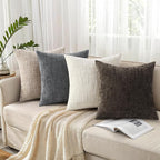 decorUhome Dark Brown Chenille Throw Pillow Covers 16x16 Set of 2 Textured Soft - Image 7