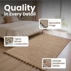 Water Hyacinth Rectangle Handwoven Area Rug, 4 x 6 ft